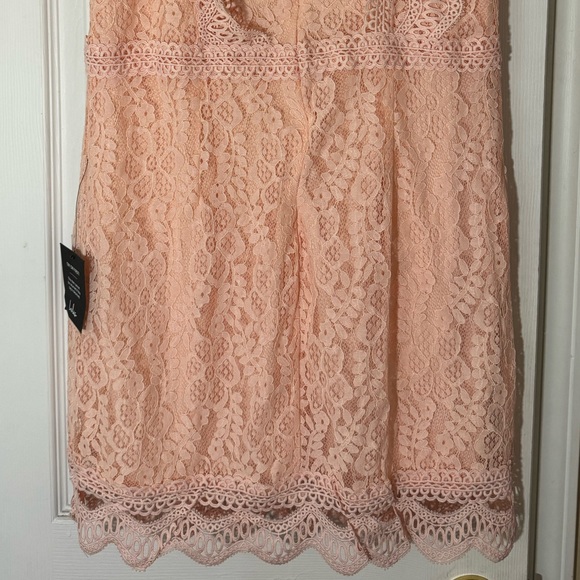 Lulus: Blush Pink Lace Mini Dress - Picture 4 of 9